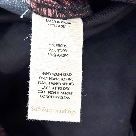 Soft Surroundings Rose Metallic Pants Size 2X Damask Jacquard Stretch Party - Picture 8 of 9